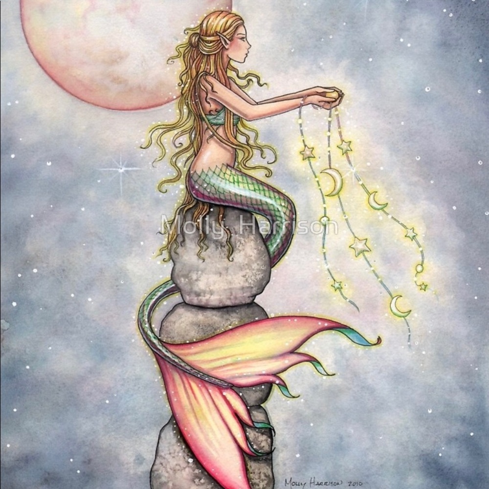 Molly Harrison 2010 mermaid painting on canvas new